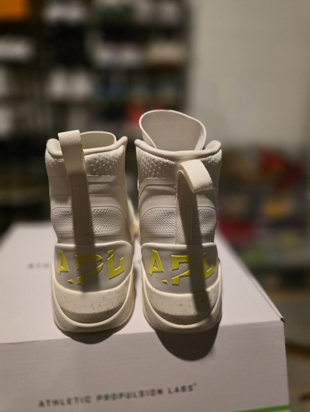 APL White High-Top Boots with Neon Yellow Accents - Picture 7 of 10